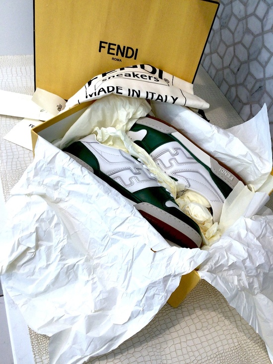 Rare Brand New FENDI X Stefano Pilati Match Sneakers - White/Green 8 US main image 9
